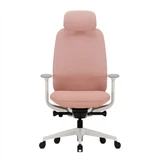 ofinto Bürostuhl Cloud in Rot mit Armlehnen und mit Kopfstütze, ergonomischer Bürostuhl in Frontalansicht