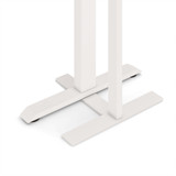 ofinto Stehlampe Lumino Weiss Nahaufnahme - stabiler T-Standfuß aus Metall mit abgerundeten Enden und Anti-Rutsch-Pads, solider Stand für LED-Bürolampe auf jedem Untergrund