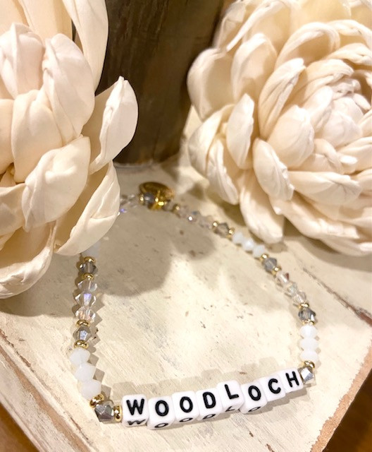 Woodloch Word Block Bracelet Crystal Beads Woodloch Shoppes