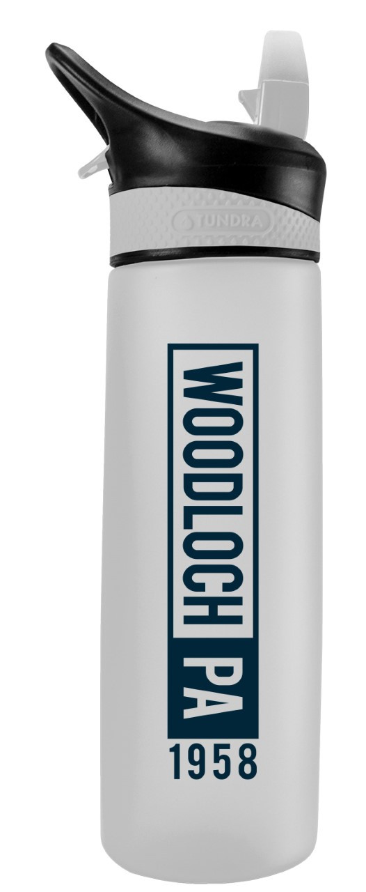 Water Bottle - Woodloch PA 24 oz. Flip Top - White