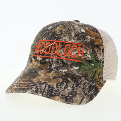 Woodloch Trucker Cap with Orange Embroidery - Real Tree Camo Woodloch Trucker Cap with Orange Embroidery - Real Tree Camo