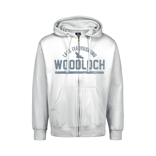 Unisex "Lake Teedyuskung" Full Zip Sweatshirt - White Unisex "Lake Teedyuskung" Full Zip Sweatshirt - White