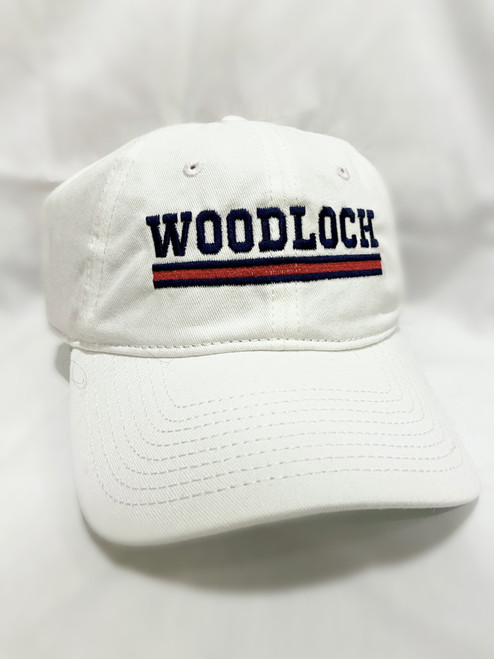 Adult "Woodloch Stripes" Baseball Cap  - White 