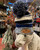 Knit Hat - Blue & Black  Pom Pom