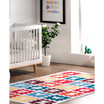 Aurora Peri Washable Kids Alphabet Nursery or Playroom 8' x 10' Area Rug