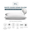 White Goose Down Soft Density Stomach Sleeper Pillow with 100% Certified RDS Down, and Removable Pillow Protector, Full/Queen