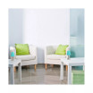 Simple Designs Sand Nickel Mini Basic Table Lamp with Fabric Shade 2 Pack Set
