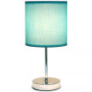 Simple Designs Chrome Mini Basic Table Lamp with Fabric Shade