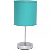 Simple Designs Chrome Mini Basic Table Lamp with Fabric Shade