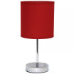 Simple Designs Chrome Mini Basic Table Lamp with Fabric Shade