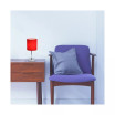 Simple Designs Chrome Mini Basic Table Lamp with Fabric Shade