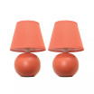 Simple Designs Mini Ceramic Globe Table Lamp 2 Pack Set
