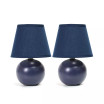 Simple Designs Mini Ceramic Globe Table Lamp 2 Pack Set