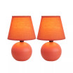 Simple Designs Mini Ceramic Globe Table Lamp 2 Pack Set