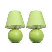 Simple Designs Mini Ceramic Globe Table Lamp 2 Pack Set