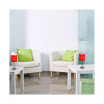 Simple Designs Chrome Mini Basic Table Lamp with Fabric Shade 2 Pack Set