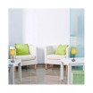 Simple Designs Chrome Mini Basic Table Lamp with Fabric Shade 2 Pack Set