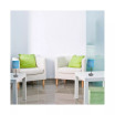 Simple Designs Chrome Mini Basic Table Lamp with Fabric Shade 2 Pack Set