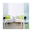 Simple Designs Chrome Mini Basic Table Lamp with Fabric Shade 2 Pack Set