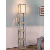Maxwell Shelf & LED Floor Lamp with Lantern Shade with Drawers