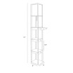 Maxwell Shelf & LED Floor Lamp with Lantern Shade with Drawers