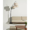 Trilage LED Contemporary Arc Floor Lamp with Marble Base