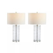 Cole 27.5" Modern Fused Glass Cylinder LED Table Lamp - Set of 2