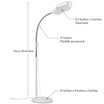 Lightview Pro LED Gooseneck Standing Magnifier Floor Lamp - (1.75x) 3 Diopter
