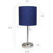 Stick Lamp with USB Charging Port and Fabric Shade 2 Pack Set