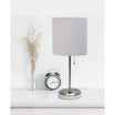 Stick Lamp with USB Charging Port and Fabric Shade 2 Pack Set