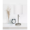 Stick Lamp with USB Charging Port and Fabric Shade 2 Pack Set