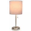 Lime Lights Stick Lamp with USB charging port and Fabric Shade