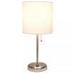 Lime Lights Stick Lamp with USB charging port and Fabric Shade