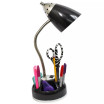 Limelight's Flossy Organizer Desk Lamp with Charging Outlet Lazy Susan Base