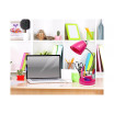 Limelight's Flossy Organizer Desk Lamp with Charging Outlet Lazy Susan Base