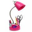 Limelight's Flossy Organizer Desk Lamp with Charging Outlet Lazy Susan Base
