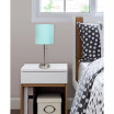 Lime Lights Stick Lamp with Charging Outlet and Fabric Shade