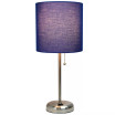 Lime Lights Stick Lamp with Charging Outlet and Fabric Shade