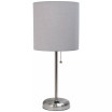 Lime Lights Stick Lamp with Charging Outlet and Fabric Shade