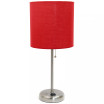 Lime Lights Stick Lamp with Charging Outlet and Fabric Shade
