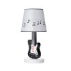 Rock Star Guitar Lamp with White Musical Notes Shade & Bulb