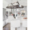 Elegant Designs 2 Light Kitchen Pot Rack with Downlights