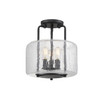 Avalon 3-Light Semi-Flush Ceiling Light in Black