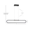 Ned 39" Dimmable Adjustable Integrated LED Metal Linear Pendant
