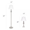 Elegant Designs Traditionally Crafted 3 Pack Lamp Set 2 Table Lamps, 1 Floor Lamp Shades
