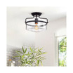 Merwin 12.6" 1-Light Indoor Semi-Flush Mount Chandelier with Light Kit
