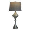 1594 30" Brushed Steel And Swirl Mercury Glass Table Lamp