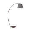 Arc Floor Lamp, Modern Standing Lamp w/ Foot Switch & Metal Base, Grey