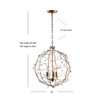Isabelle 20" Adjustable Metal/Glass LED Pendant