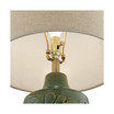 Green Glaze Ceramic Table Lamp w/ Nightlight